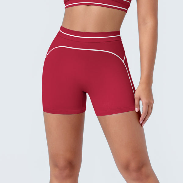 Color-Blocked Stretch Yoga Shorts for Activewear