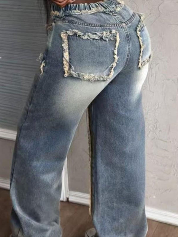 Loose Wide-Leg Denim Pants for Summer Casual Streetwear