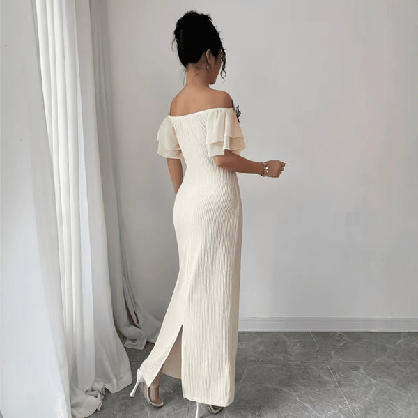 Floral Off-Shoulder Dress for Formal Events