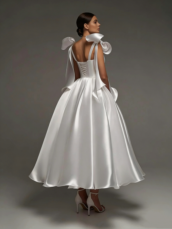 Bow-Tie Camisole Slip Dress for Summer Evening Wear