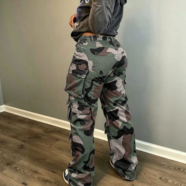 Camouflage Cargo Denim Long Pants for Streetwear