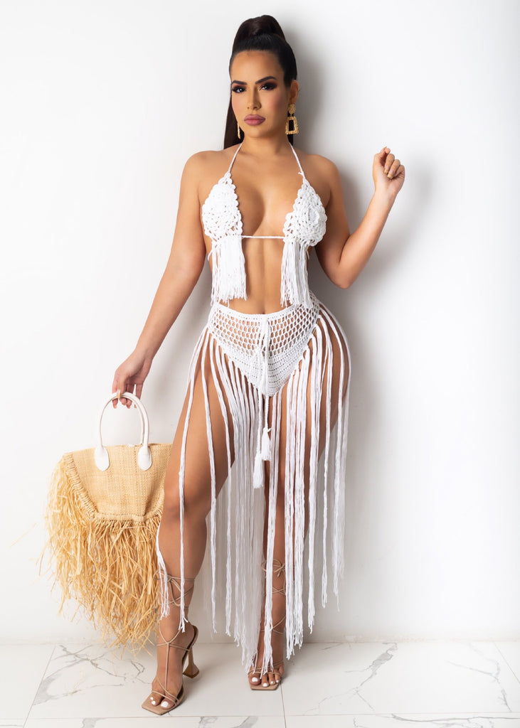 Women's Fashion Sexy Knitting Crochet Beachwear Set