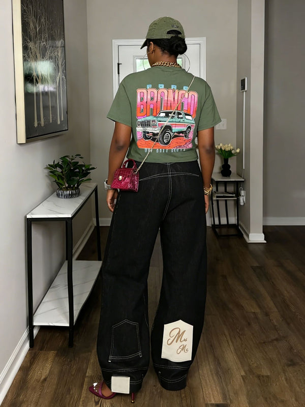 Reverse Design Denim Jeans for Casual Streetwear