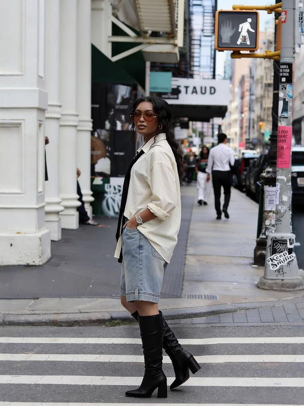 Reversed Denim Shorts for Casual Streetwear