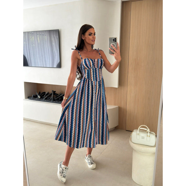 Women Summer Printed Strap Dress