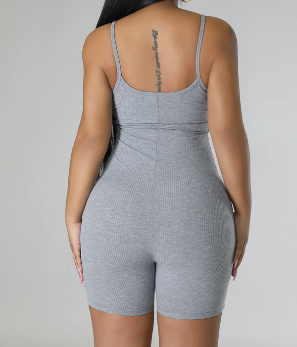Ribbed V-Neck Camisole Jumpsuit for Casual Everyday Wear