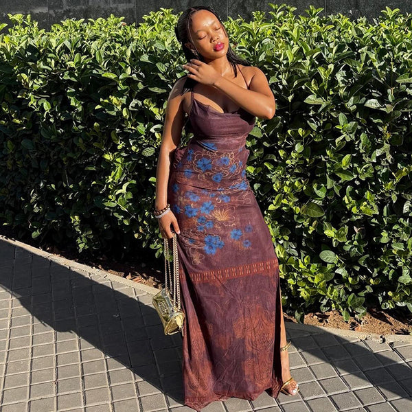 Slim Fit Low Back Camisole Maxi Dress for Evening Wear