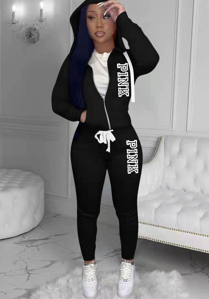 Women's Letter Print Two-Piece Suit