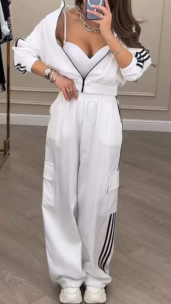 Women Long-sleeved Top and Pant Two-Piece Set