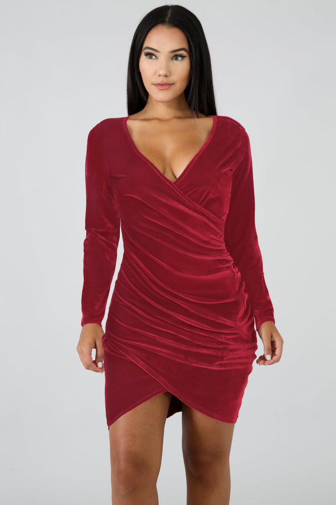 White Collar V-Neck Gold Velvet Bodycon Dress