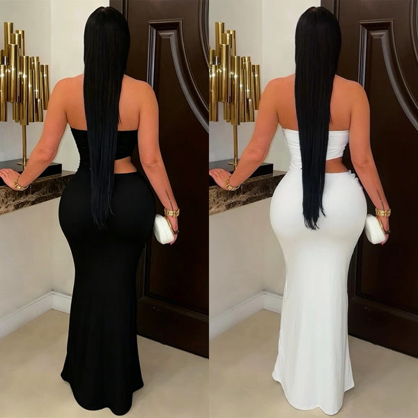 Strapless Low Back Bodycon Dress for Evening Clubwear