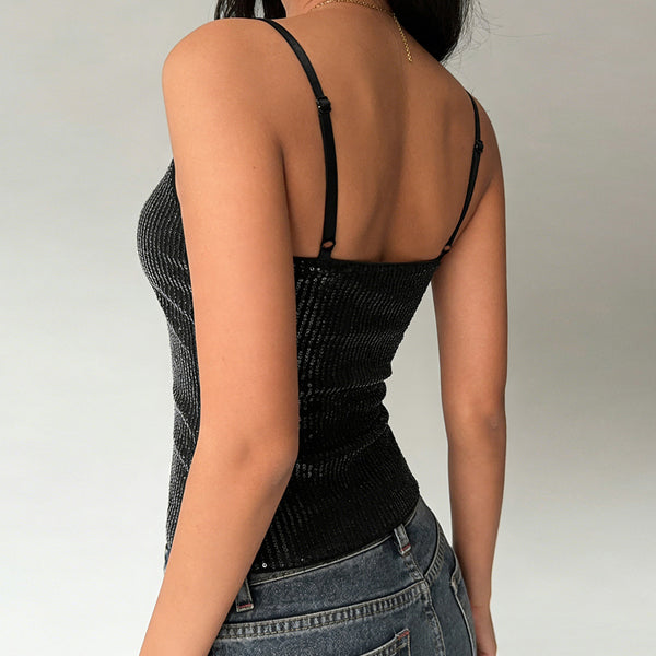 Sequin Strap Crop Top for Party & Club Wear