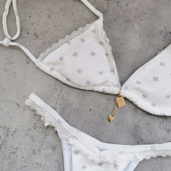 Printed Lace-Up Low Waist Two-Piece Bikini for Beach Holidays