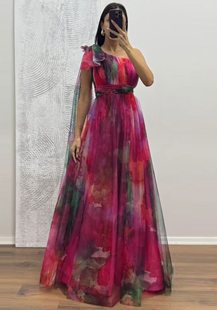 Mesh Printed Strap Dress for Summer Holiday Vacations