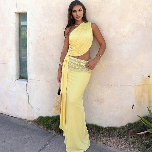 One-Shoulder Backless Dress for Summer Parties