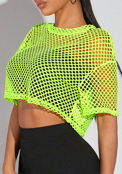 Women's Summer Casual Mesh Short Sleeve T-Shirt Top