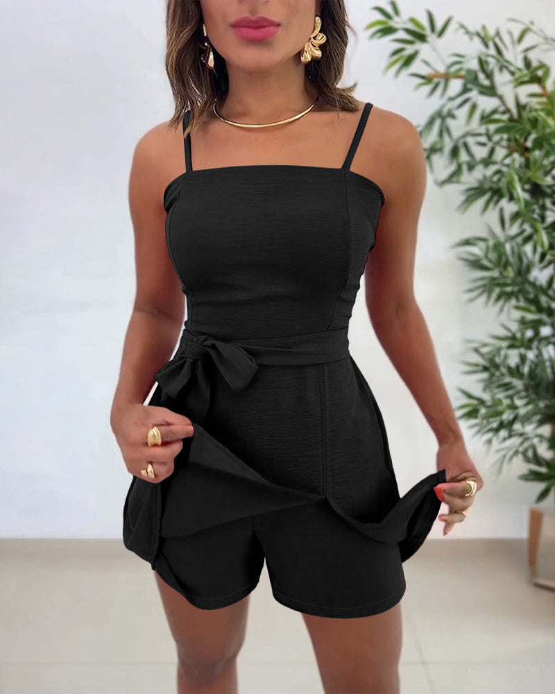 Sleeveless Strap Romper for Summer Casual