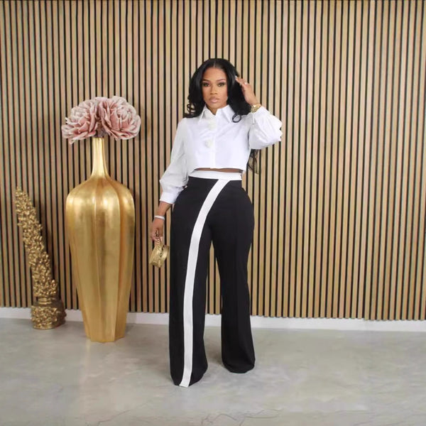 Solid Patchwork Casual Pants for Everyday Wear