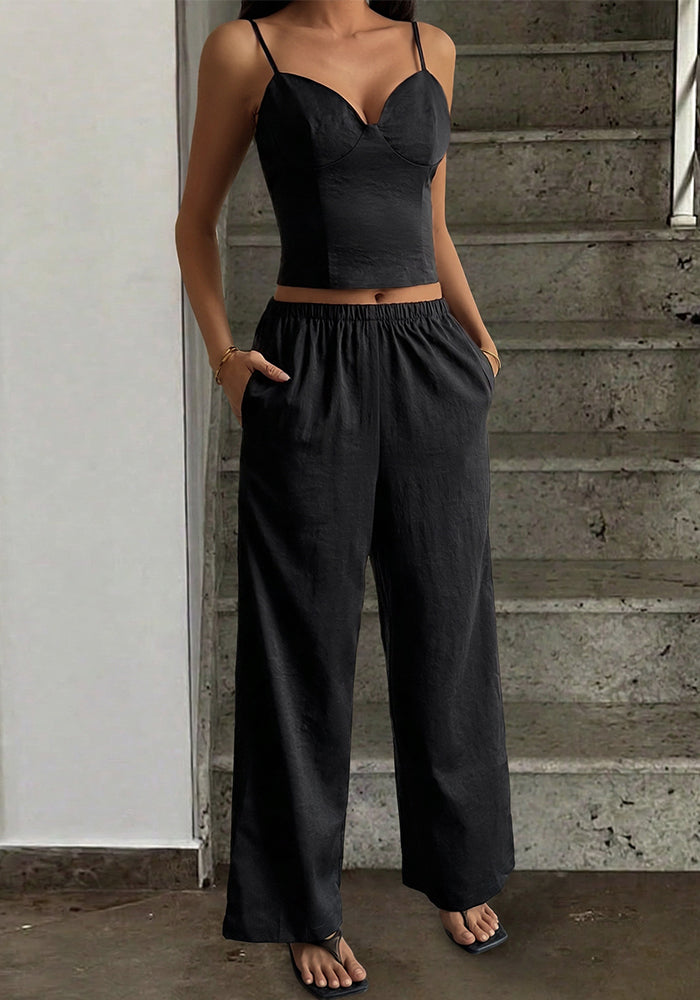 Spaghetti Strap Top & Pants Two-Piece Lounge Set