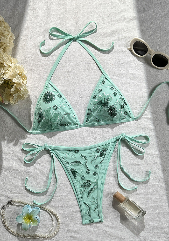 Sequin Two-Piece Swimsuit for Beachwear