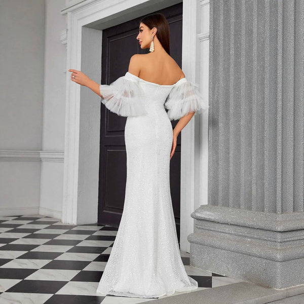 Women Formal Party Mermaid French Shawl Evening Dress