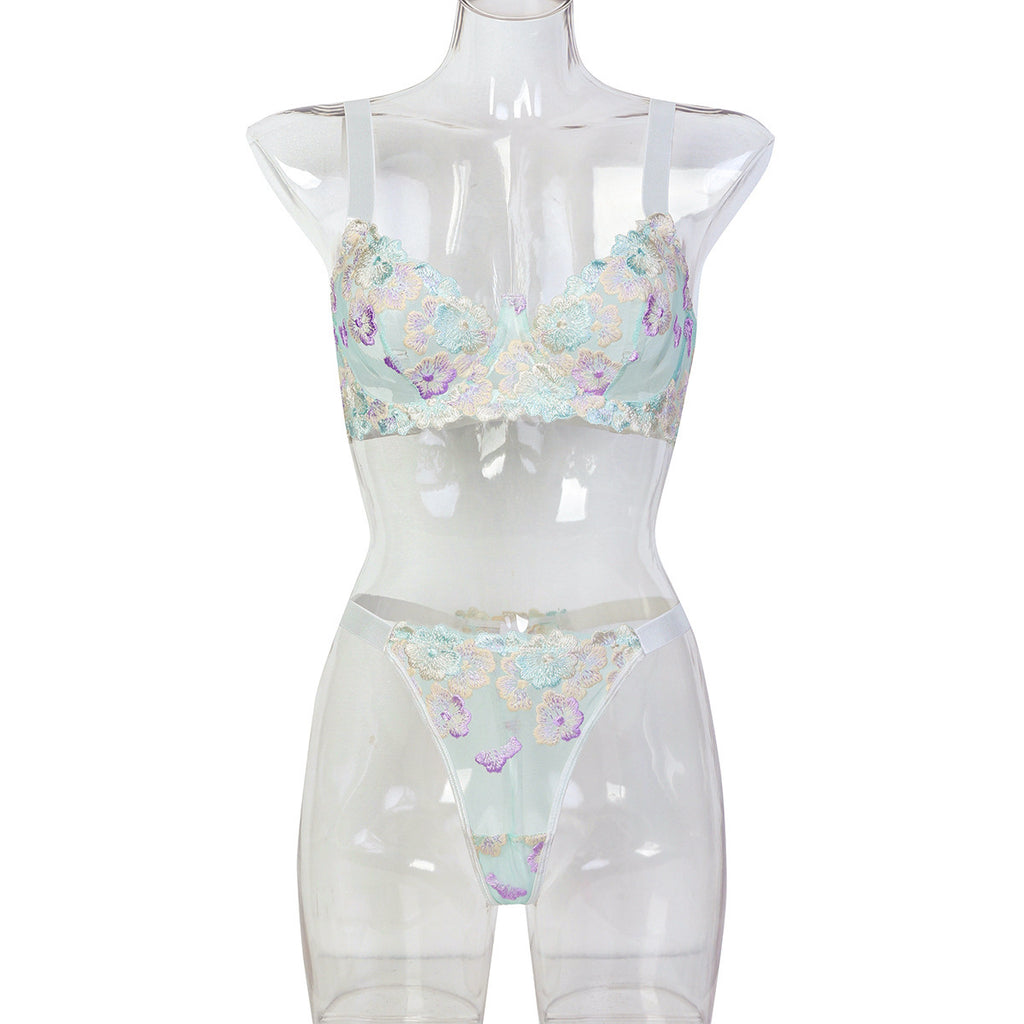 Cherry Embroidery Jacquard Lingerie Set