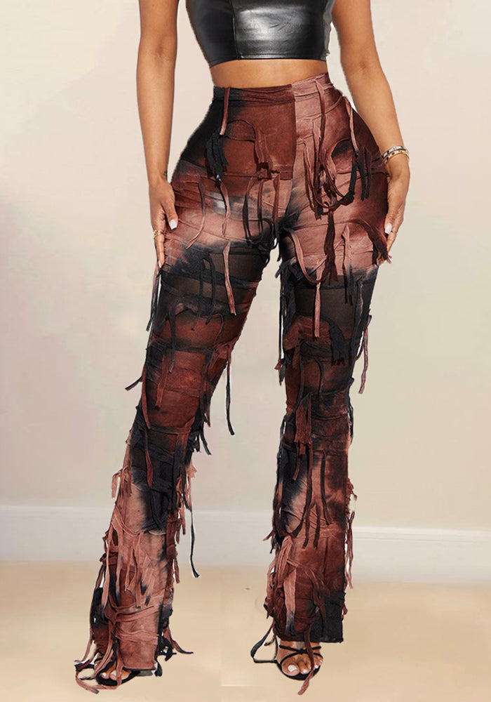 Ripped Fringe Casual Long Pants for Summer Streetwear