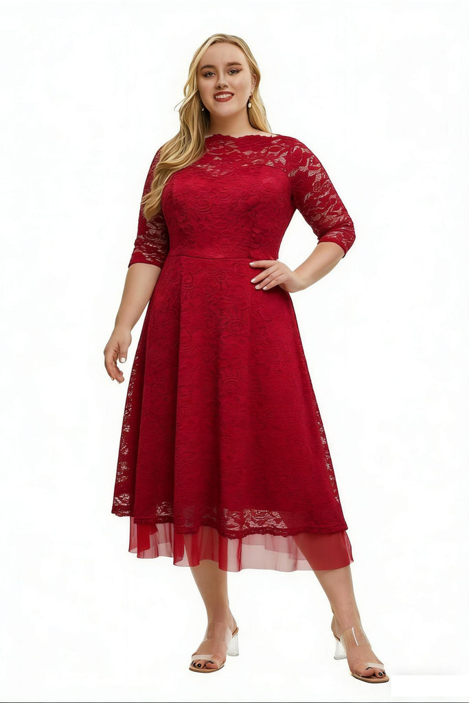 Plus size Women lace dress