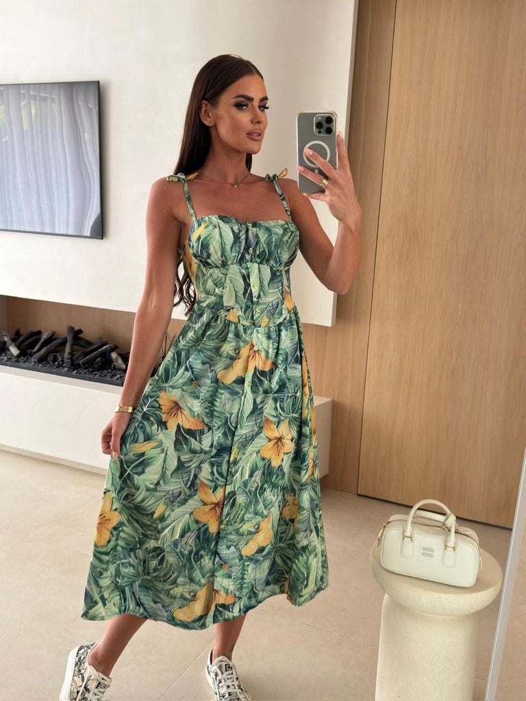 Women Summer Printed Strap Dress