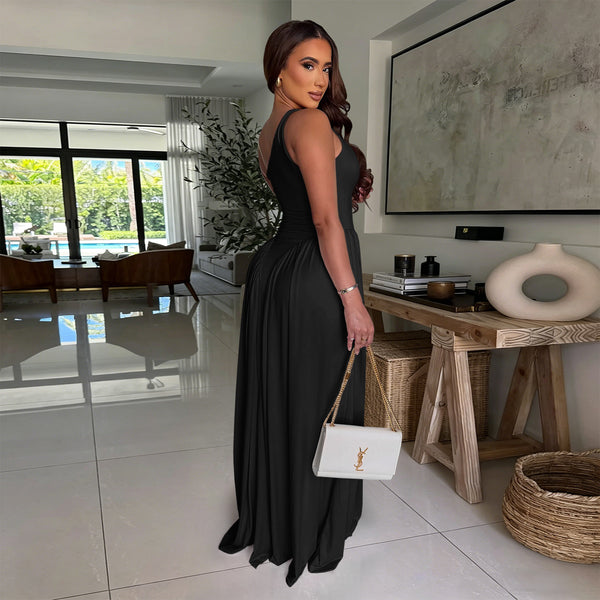 Slim Waist Low Back Slash Shoulder Bodycon Dress for Evening Parties
