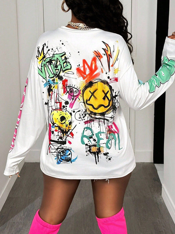 Printed Round Neck Loose Fit Short Sleeve T-Shirt for Casual Wear