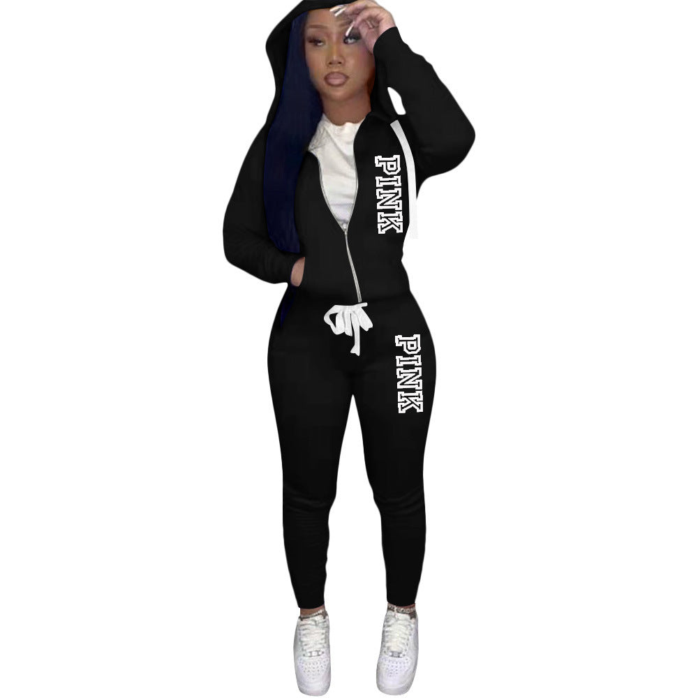 Women's Letter Print Two-Piece Suit