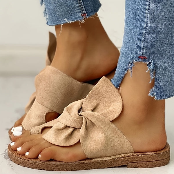 Plus Size Bowknot Soft Sole Beach Sandals for Summer