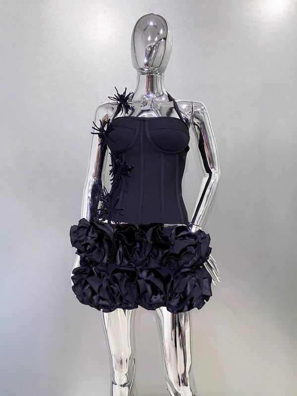 Halter Neck Top & Bud Skirt Two-Piece Set for Party Wear