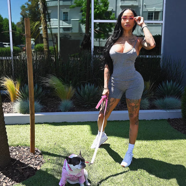 Grey Strap Tight Fit Jumpsuit for Summer Club Wear