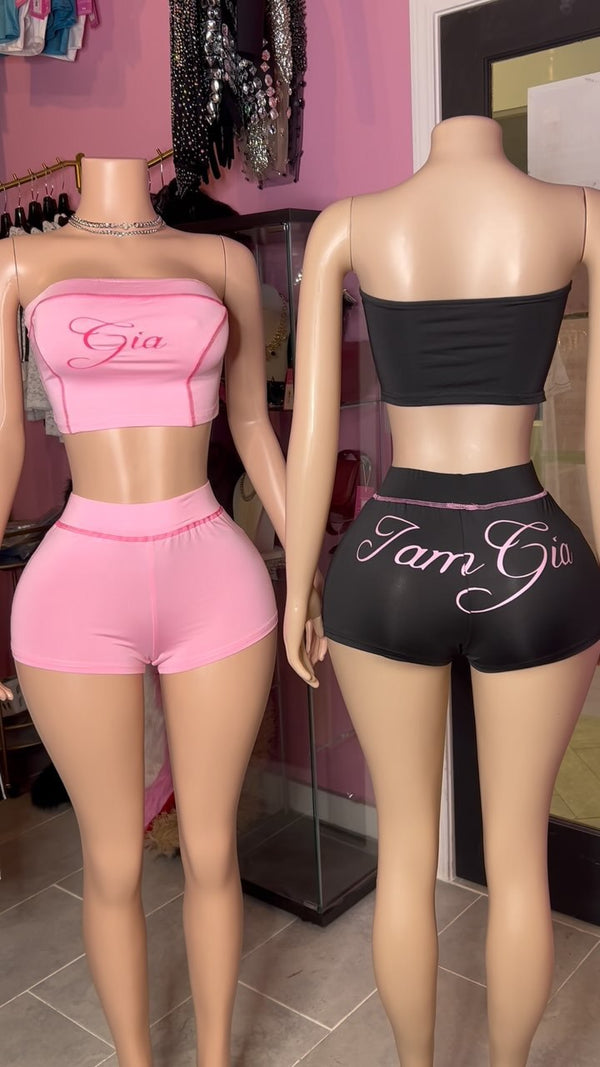 Retro Print Strapless Top & Skirt Sport Set for Activewear