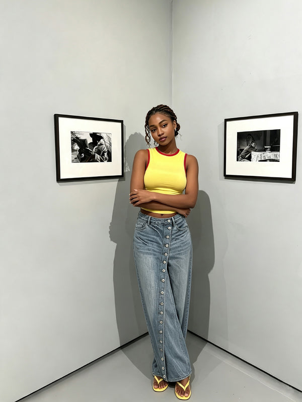 Asymmetrical Denim Pants for Casual Streetwear