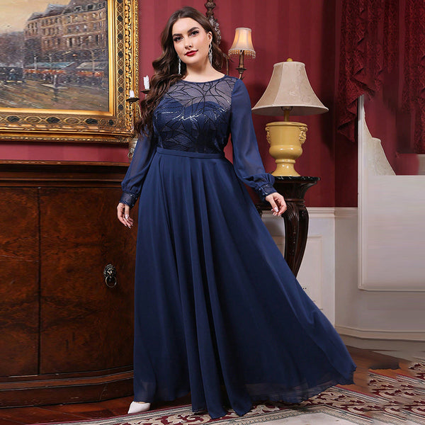 Plus Size Elegant Lace Evening Dress for Formal Parties