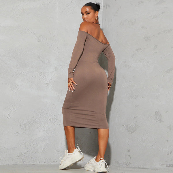 Off-Shoulder Maxi Dress for Autumn Evening Events