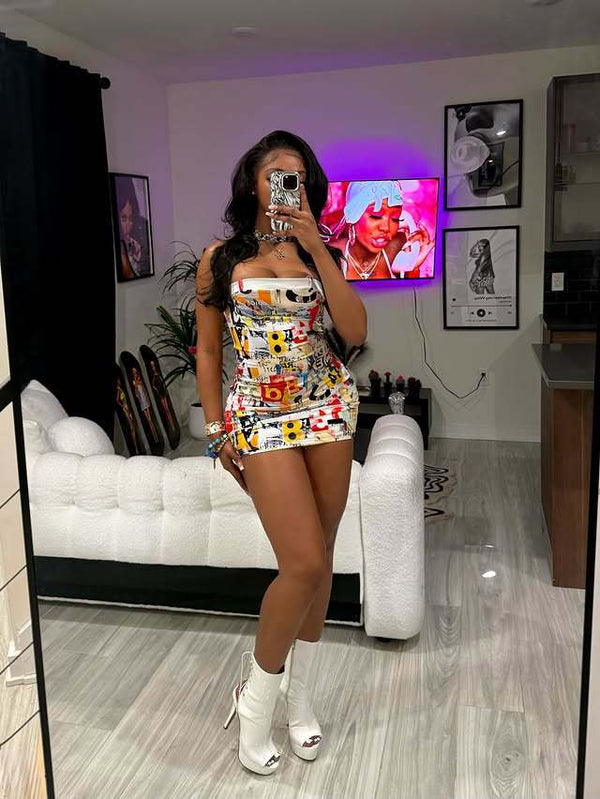Printed Slip Dress for Evening & Party Wear