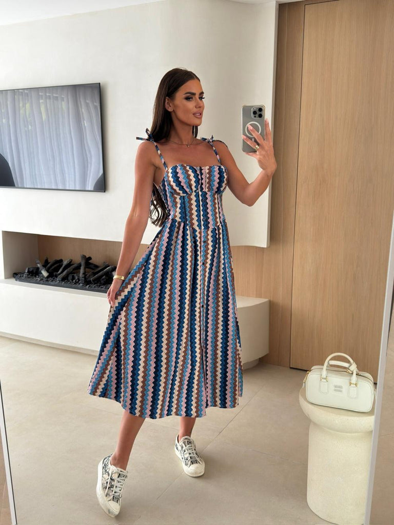 Women Summer Printed Strap Dress