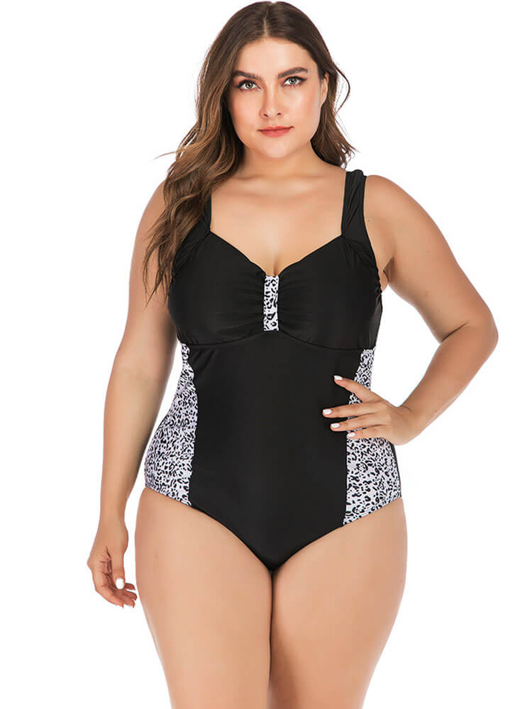 Plus Size Backless Hollow Out Swimsuit