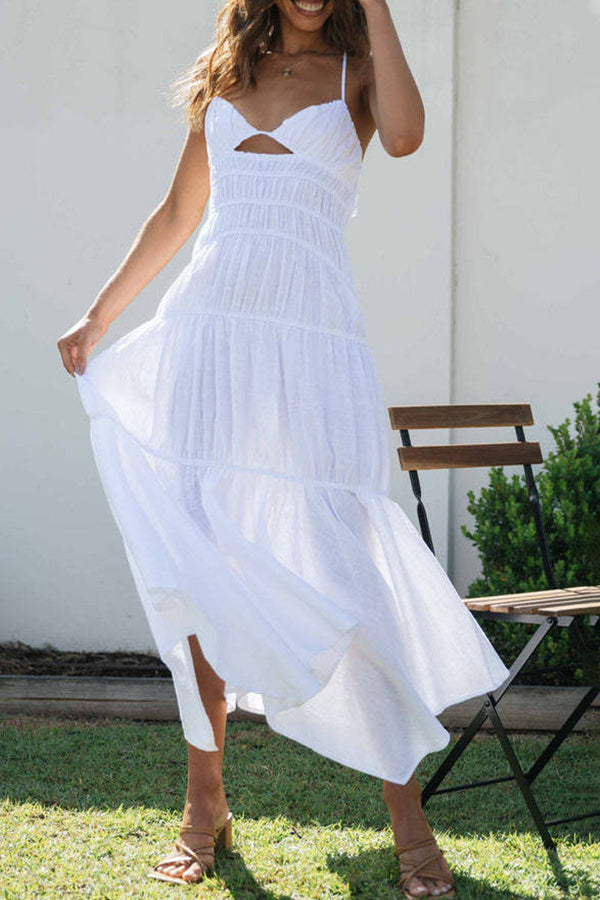 Sexy Simplicity Solid Bandage Asymmetrical V Neck Sling Dresses