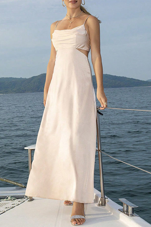 Sexy Elegant Solid Backless U Neck Sling Dresses