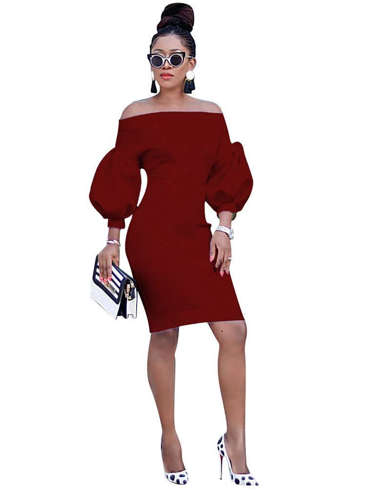 Off Shoulder Bodycon Midi Dresses