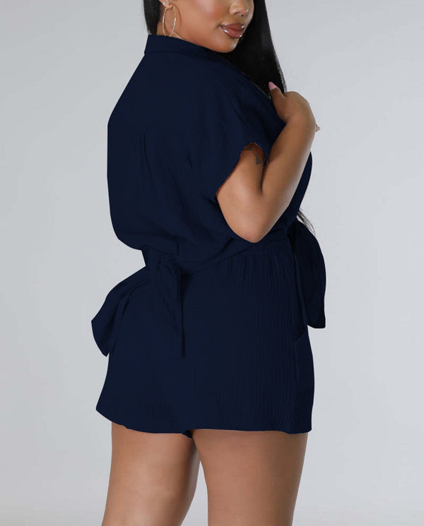 Two Piece Short Sleeve Shirt & Shorts Set