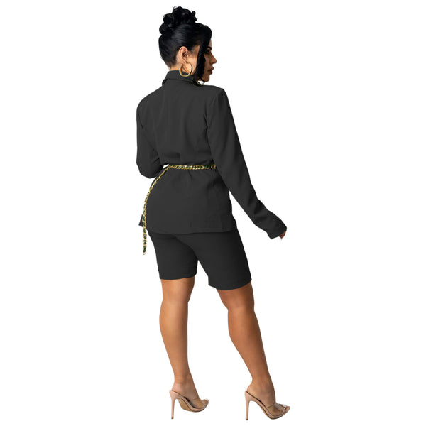 Two Piece Long Sleeve Jackets & Shorts