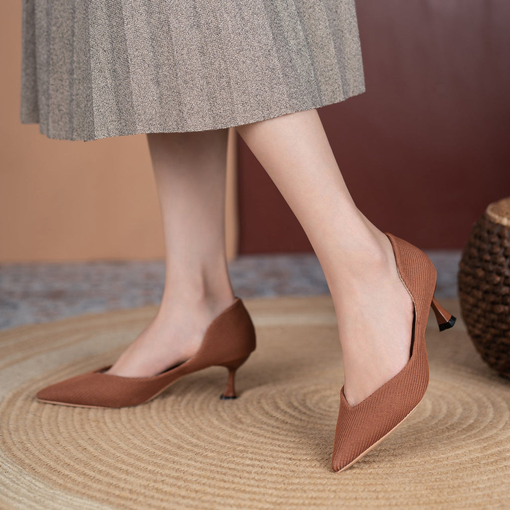 Kitten Pointed-Toe Heels Formal Dressy Shoes