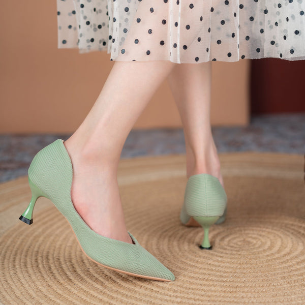 Kitten Pointed-Toe Heels Formal Dressy Shoes