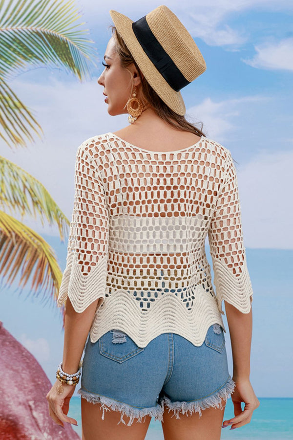 Openwork Hem Detail Swimsuit Coverup
